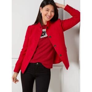 Talbots Red Wool Jacket 18WP Petite Plus Classic Button Front Career Coat